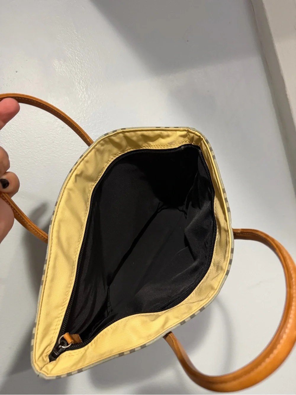 Burberry Classic Plaid Mini Tote Bag with Tan Leather Handles